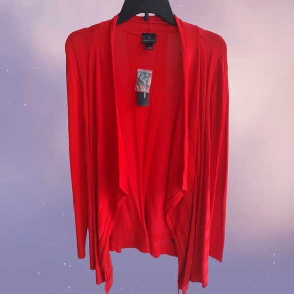 Nwt Red Asymmetrical Cardigan Sz Large - Picture 5 of 5